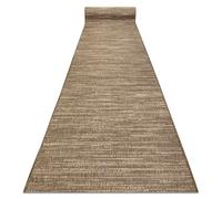 Le tapis de couloir SIZAL SION 5302 Mélange tissé à plat marron 70 cm 70x960 cm