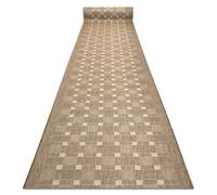 Le tapis de couloir SIZAL SION 6052 Cadre géométrique tissé à plat beige 70 cm 70x300 cm