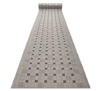 Le tapis de couloir SIZAL SION 6052 Cadre géométrique tissé à plat gris 150 cm 150x1050 cm