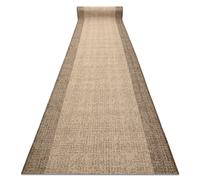 Le tapis de couloir SIZAL SION 6053 Cadre tissé à plat marron 80 cm 80x460 cm