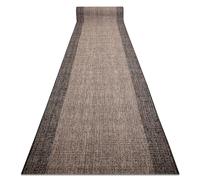 Le tapis de couloir SIZAL SION 6053 Cadre tissé à plat noir / marron 80 cm 80x280 cm
