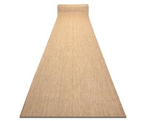 Le tapis de couloir SIZAL SION Mélange tissé à plat naturel écru 80cm 80x590 cm
