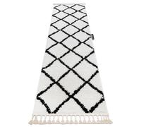 Le tapis le tapis de couloir BERBERE CROSS blanc - pour la cuisine l'antichambre le couloir 60x200 cm