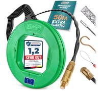 Le tire fils electrique bien pensé 50M pour les tubes vides de FAIRMO - tire cable de traction PET 4mm y compris 5 adaptateurs - tire-câble incassable - aiguille tire fil - aiguille electricien