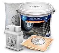 Le véritable Mortier époxy, rebouchage et réparation, kit de 5 kg tri-composants. Multi-Usages, pour sols intérieur extérieur