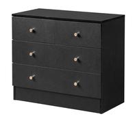 LEADZM Commode à 4 tiroirs, Commode Chambre, 66x33x57,5cm Noir
