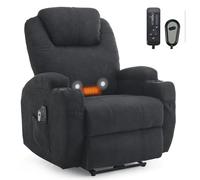 LEADZM Fauteuil électrique, Fauteuil Relax, avec Fonction Massage | Chauffage Réglage,Télécommande d'inclinaison Relaxant avec Repose-Pied capacité de Charge 160kg