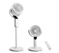 LEADZM Ventilateur sur Pied Silencieux,Circulateur d’Air Puissant,oscillation omnidirectionnelle 90°+120°,Hauteur 62-110 cm,8 Vitesses, Minuterie 15 h