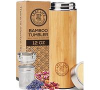 LeafLife Infuseur thé Bouteille en Bambou Premium avec Filtre 350ml - Préserve le Froid et la Chaleur pendant 12h - Bouteille infusion Isolée sous Vide