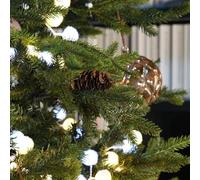 LEALIGHT blachere illumination Guirlande lumineuse boules de coton 5 m - 140 LED blanc pur fixe - Timer 6h + bouton ON/OFF - Câble blanc discret - Usage intérieur IP20