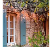 LEALIGHT blachere illumination Guirlande stalactite solaire - 8m - Blanc chaud - Frise lumineuse pour façade (Blanc chaud)