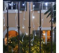 LEALIGHT blachere illumination Guirlande stalactite solaire - 8m - Frise lumineuse pour façade (Blanc pur)