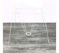 Lealoo Grande Carcasse Abat-Jour Rectangle 50 cm, Armature rectangulaire 4 Branches epoxy anticorrosion Blanc, pour E27
