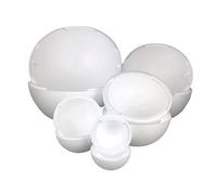 Lealoo Gros lot 5 Grandes Boules 50, 40, 30, 20 et 15 cm en polystyrène, séparables, Sphères Creuses sécables en Styropor Blanc