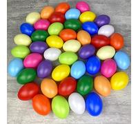 Lealoo Gros Lot de 100 Oeufs en Plastique, Coloris Assortis, 6,5 cm de Haut, idéal pour la Chasse aux Oeufs de pâques, Non séparables