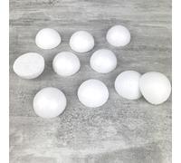 Lealoo Lot 10 Petites Demi Boules polystyrène diamètre 4cm/40mm, Dôme Plein en Styro Blanc
