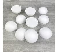 Lealoo Lot 10 Petites Demi Boules polystyrène diamètre 5cm/50mm, Dôme Plein en Styro Blanc