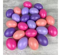 Lealoo Lot 24 Oeufs en Plastique Nuancier Rose, 6 cm de Haut, Non séparables, idéal pour la Chasse de pâques