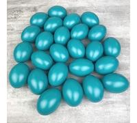 Lealoo Lot 25 Oeufs en Plastique Bleu Canard, Hauteur 6 cm, déco de Pâques et Chasse aux Oeufs