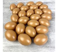 Lealoo Lot 25 Oeufs en Plastique Brun Noisette, Hauteur 6 cm, déco de Pâques et Chasse aux Oeufs