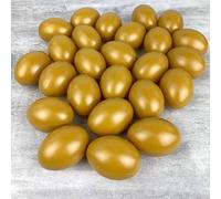 Lealoo Lot 25 Oeufs en Plastique Curry, Hauteur 6 cm, déco de Pâques et Chasse aux Oeufs