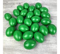 Lealoo Lot 25 Oeufs en Plastique Vert Brillant, Hauteur 6 cm, déco de Pâques et Chasse aux Oeufs