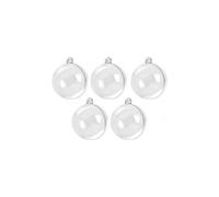 Lealoo Lot 5 Petites Boules diam. 3 cm en Plastique Cristal Transparent séparable, Contenant sécable à garnir