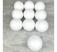 Lealoo Lot de 10 Boules Pleines en polystyrène, diam. 8 cm, Sphères Styropor Blanc densité Professionnelle