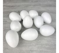 Lealoo Lot de 10 Oeufs polystyrène Plein, Hauteur 7 cm, Diamètre 4,8 cm, pâques
