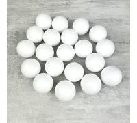 Lealoo Lot de 20 Petites Boules polystyrène diamètre 4 cm, Sphères Styro Blanc de 40mm
