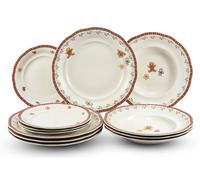 Leander Service d'assiettes, porcelaine de Noël, pain d'épices, Leander, 12 d