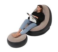 Leapiture Chaise Gonflable Gonflable, Chaise Longue Gonflable avec Pouf pour Le Camping, Les Jeux, la Pause déjeuner, la fête dans Le Jardin, Profitez d'un Bain de Soleil (Café)
