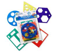 Learning Resources Primary Shapes Template Set, gabarits formes géométriques pour enfants 4-8 ans, modèles cercle carré rectangle triangle hexagone, kit géométrie dessin éducatif