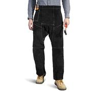 LeaSeek Pantalon de soudage en Cuir,Tablier Soudeur Résistant à la Chaleur | Ignifuge, Jambes fendues, Réglable taille, 1 Poche, Pour homme et femme