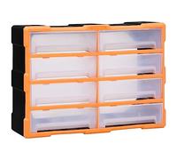 Leasha Boîte de Rangement en Polypropylène, Armoire à Outils Casier de Rangement en Plastique avec 8 Grands tiroirs 52x16x37 cm