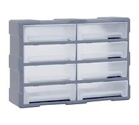 Leasha Boîte de Rangement en Polypropylène, Armoire à Outils Casier de Rangement en Plastique avec 8 Grands tiroirs 52x16x37 cm