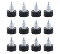 Leather Hero Lot de 12 Bouchons à Visser Noirs et Naturels (24/410) - Rechange pour Bouteilles Compressibles Angelus - Distributeurs pour Travaux Manuels, Art, Colle et Plus