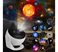 Leaxmiour Projecteur d'étoiles galaxie, 13 disques de film planétarium, projecteur galaxie pour chambre à coucher, projecteur de nuit rotatif à 360°, projecteur avec minuterie, éclairage étoilé HD