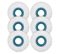 LEAZZLE Lot de 6 têtes de Rechange Clean Twist Disc Mop Micro | Pour balai à franges - Serpillère à double fibre - Absorption efficace de l'eau - Forte décontamination
