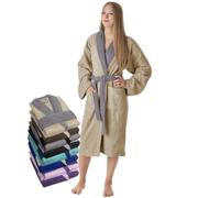 LEBENGOOD Peignoir pour femme 100% coton éponge américain 450 g/m² doux absorbant unisexe OEKO-TEX avec ceinture, poches, douche, peignoir doux, serviette