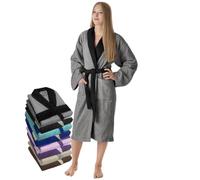 LEBENGOOD Peignoir pour femme 100% coton éponge américain 450 g/m² doux absorbant unisexe OEKO-TEX avec ceinture, poches, douche, peignoir doux, serviette