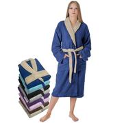 LEBENGOOD Peignoir pour femme 100% coton éponge américain 450 g/m² doux absorbant unisexe OEKO-TEX avec ceinture, poches, douche, peignoir doux, serviette