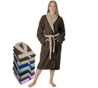 LEBENGOOD Peignoir pour femme 100% coton éponge américain 450 g/m² doux absorbant unisexe OEKO-TEX avec ceinture, poches, douche, peignoir doux, serviette