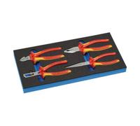 Lebenshilfe Gießen Jeu de pinces LD45 l.185xP.385xH.30mm 1/3 module à outils 4-pcs. VDE Knipex pinc Quantité:1