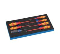 Lebenshilfe Gießen Jeu de tournevis LD45 l.185xP.385xH.30mm 1/3 module à outils 7-pcs. VDE fentePH Quantité:1