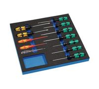 Lebenshilfe Gießen Wera Jeu de tournevis B.370xT.385xH.30mm 12 pièces, fente+PH+TX, testeur de tension Quantité:1