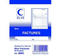 Lebon Et Vernay 2051 Bloc facture 50 feuillets simples 105 x 140 mm Lot de 20
