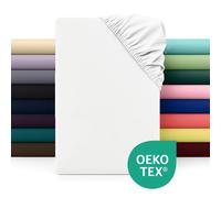 LeBonsoir Drap housse en polyester doux 135 x 190 x 30 cm - Blanc