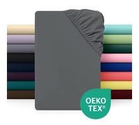 LeBonsoir Drap housse en polyester doux 135 x 190 x 30 cm - Gris foncé