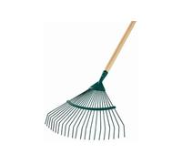 LEBORGNE Balai à gazon 374221 – fil rond, manche bois 44 cm, 20 dents